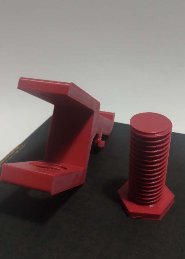 Headphone clamp for desk in red