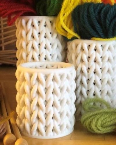 Knitted Thread Containers with threads inside